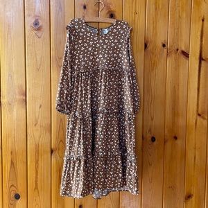 Rylee and Cru brown floral dress size 10/12